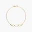 Pulsera de oro 18K eslabón anillas oval y cadena 19 cm
