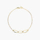 Pulsera de oro 18K eslabón anillas oval y cadena 19 cm