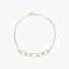 Pulsera de oro bicolor 18K eslabón anillas oval y cadena 19 cm