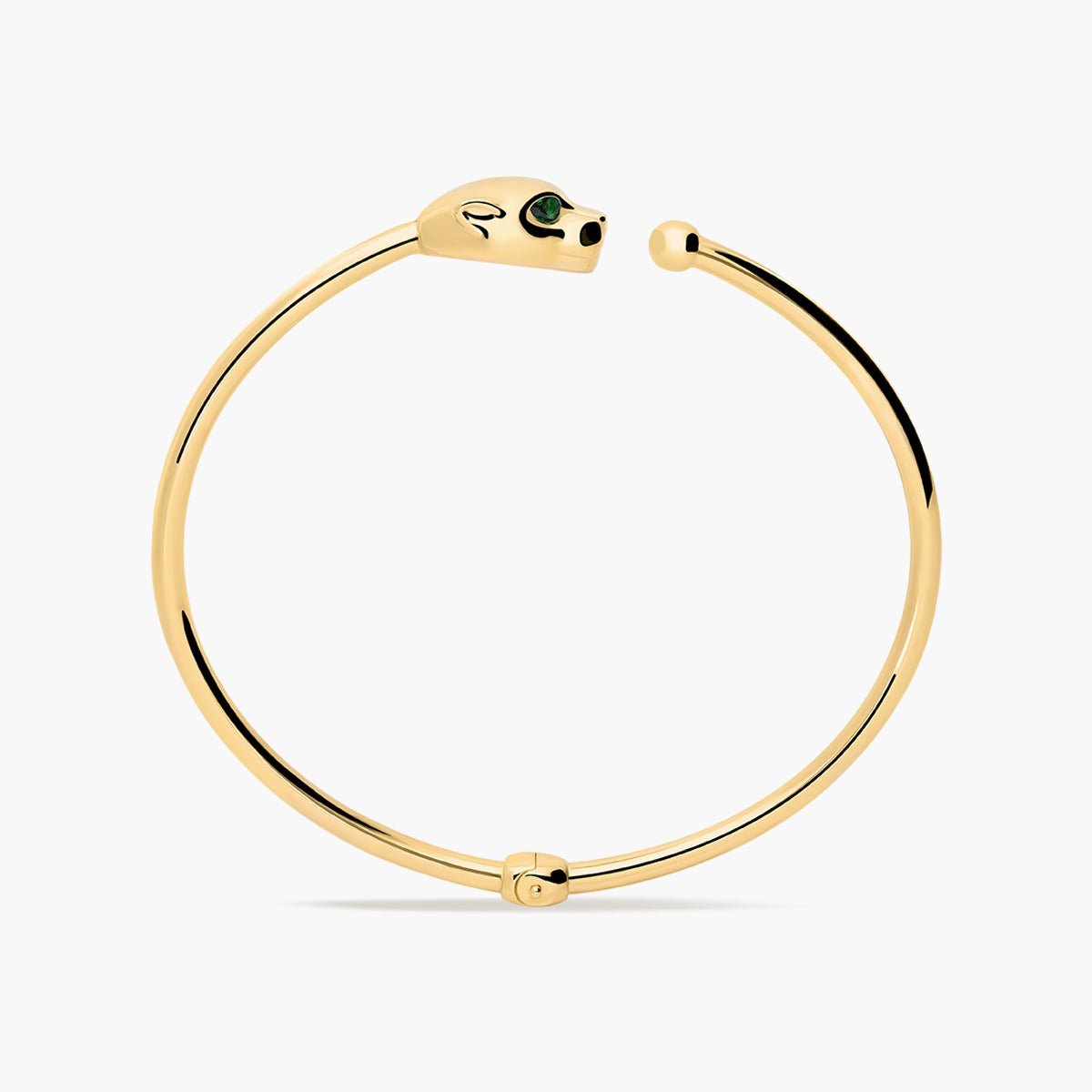 Pulsera rígida de oro 18K circonita verde 55x45 mm LEOPARD