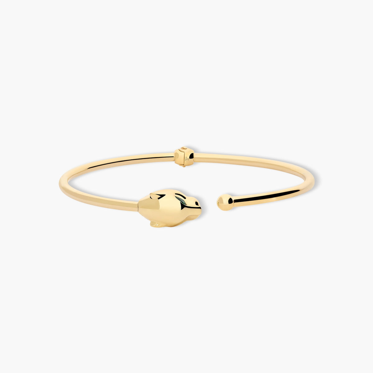 Pulsera rígida de oro 18K circonita verde 55x45 mm LEOPARD