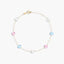 Pulsera de oro 18K circonitas multicolor 16-18 cm