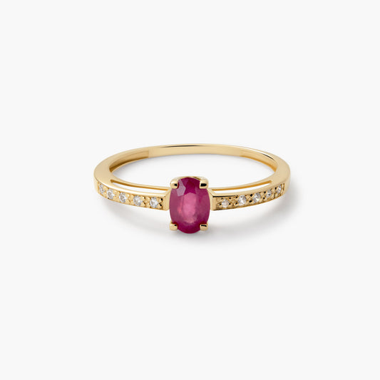 Anillo de oro 18K rubí
