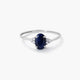 Anillo de oro blanco 18K zafiro 