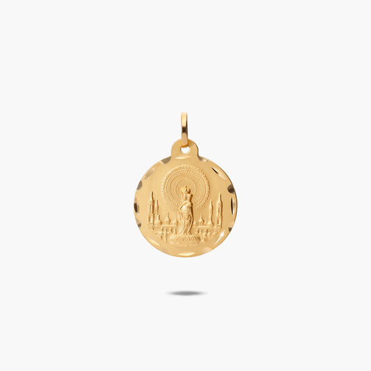 Medalla Virgen del Pilar de oro 18K 22 mm