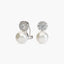 Pendientes de plata 1ª ley con perlas y circonitas 17 mm