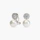 Pendientes de plata 1ª ley con perlas y circonitas 17 mm