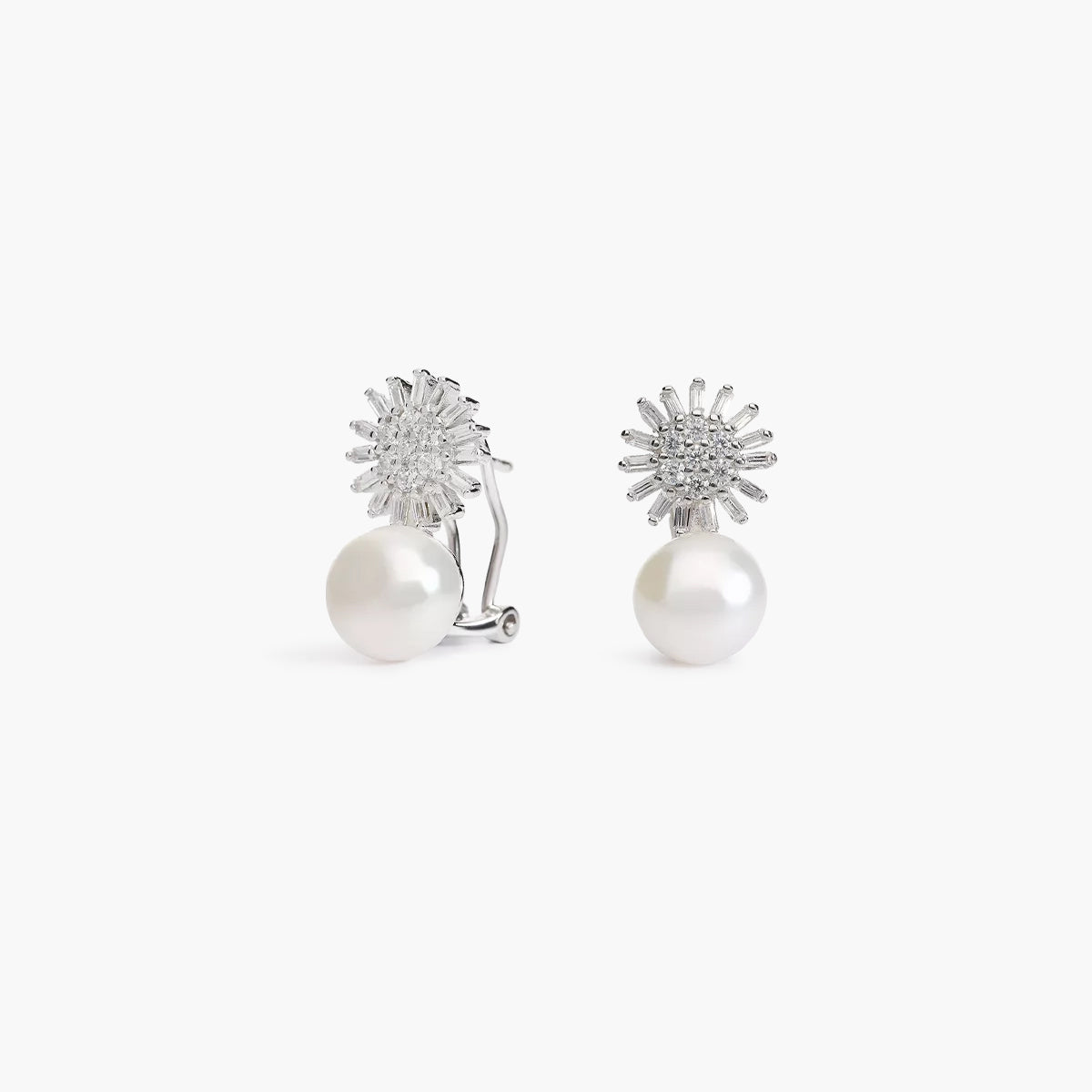 Pendientes de plata 1ª ley con perlas y circonitas 11 mm