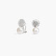 Pendientes de plata 1ª ley con perlas y circonitas 11 mm