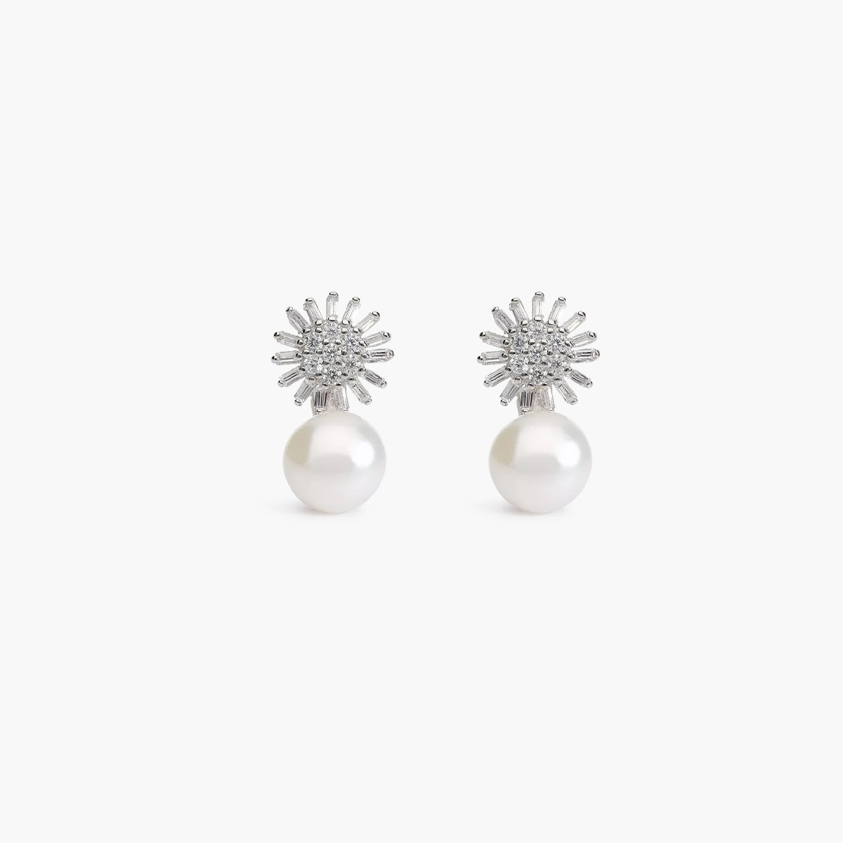 Pendientes de plata 1ª ley con perlas y circonitas 11 mm