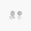 Pendientes de plata 1ª ley con perlas y circonitas 21 mm