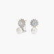 Pendientes de plata 1ª ley con perlas y circonitas 21 mm
