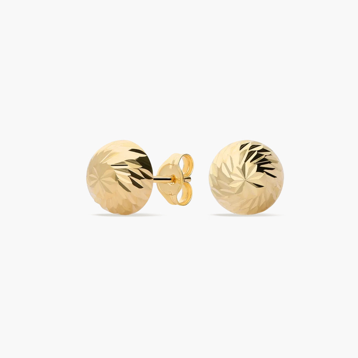 Pendientes de oro 18K media bola lapidado 7 mm