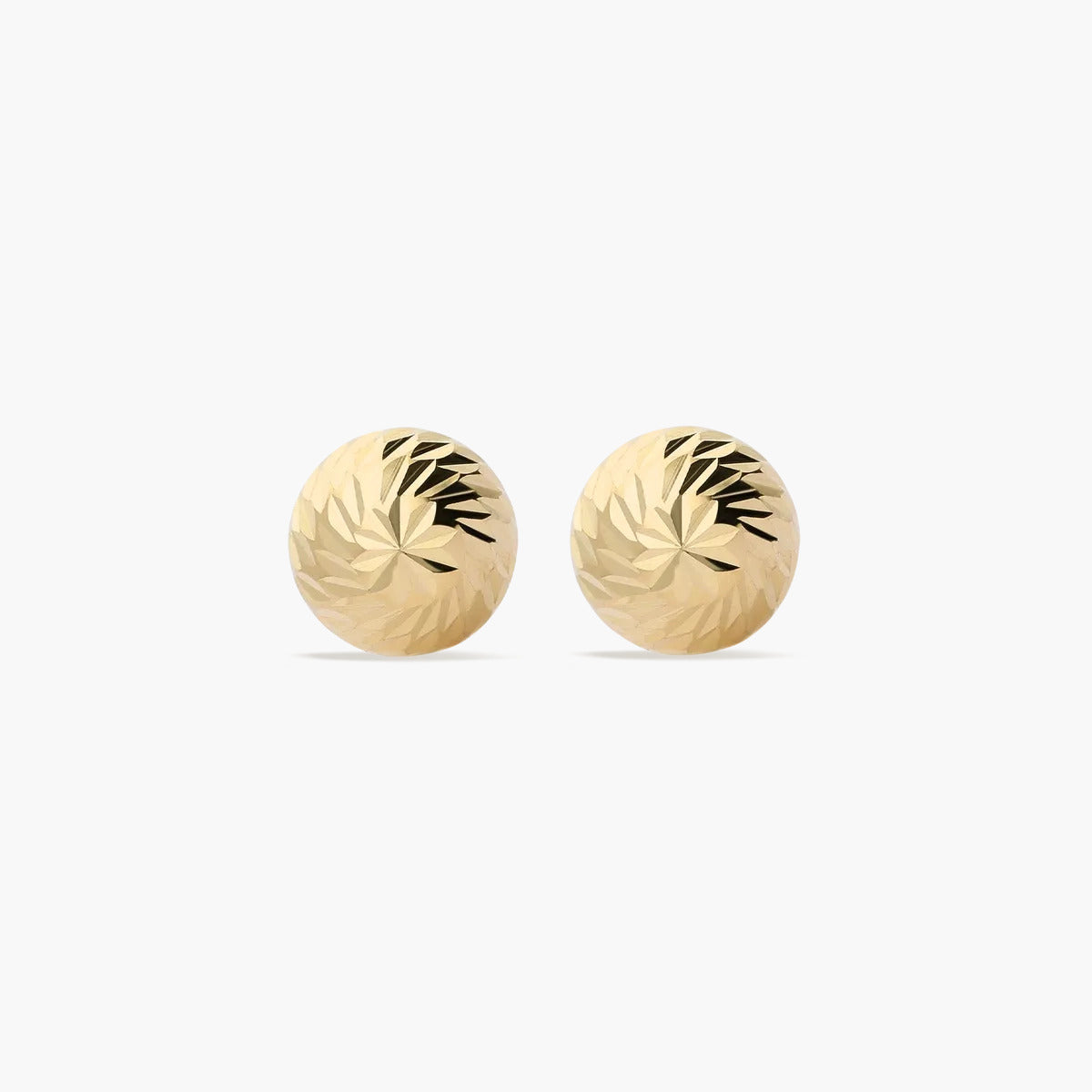 Pendientes de oro 18K media bola lapidado 7 mm