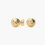 Pendientes de oro 18K media bola lapidado 6 mm