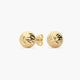 Pendientes de oro 18K media bola lapidado 6 mm