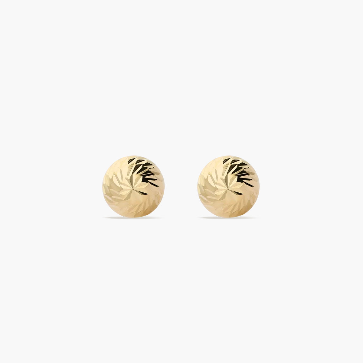 Pendientes de oro 18K media bola lapidado para bebé 5 mm