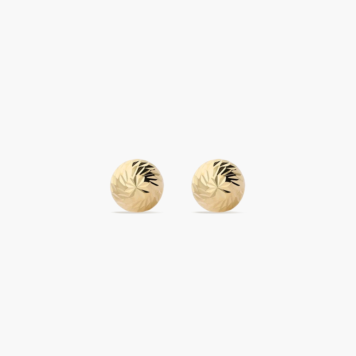 Pendientes de oro 18K media bola lapidado para bebé 4 mm