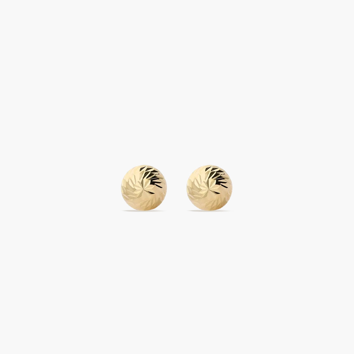 Pendientes de oro 18K media bola lapidado para bebé 3 mm