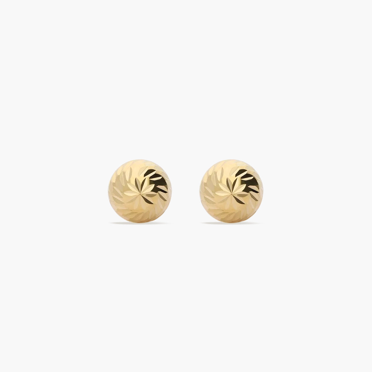 Pendientes de oro 18K media bola lapidado para bebé 5 mm