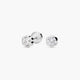 Pendientes margarita de oro blanco 18K circonitas para bebé 4 mm