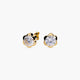 Pendientes margarita de oro 18K circonitas 6 mm