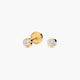 Pendientes margarita de oro 18K circonitas para bebé 3 mm