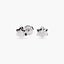 Pendientes estrella de oro blanco 18K circonitas para bebé 4 mm