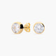 Pendientes redondos de oro 18K circonitas 6 mm