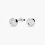 Pendientes redondos de oro blanco 18K circonitas 6 mm