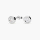 Pendientes redondos de oro blanco 18K circonitas 6 mm