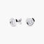 Pendientes redondos de oro blanco 18K circonitas 7 mm