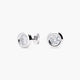 Pendientes redondos de oro blanco 18K circonitas 7 mm