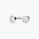 Pendientes redondos de oro blanco 18K circonitas 9 mm
