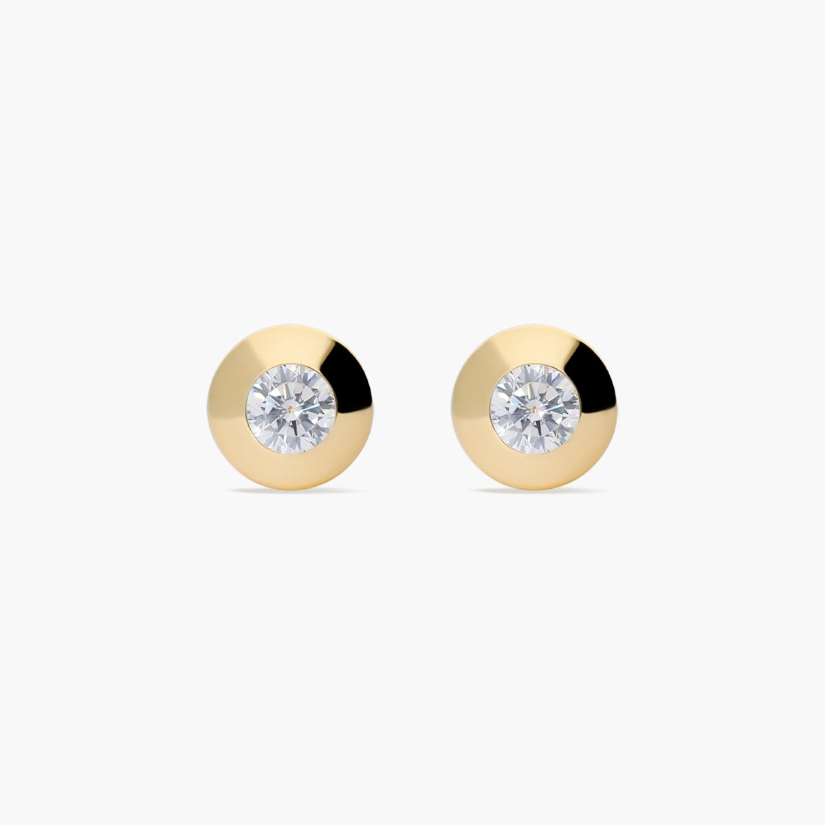 Pendientes redondos de oro 18K circonitas 7 mm