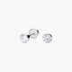 Pendientes redondos de oro blanco 18K circonitas para bebé 4 mm