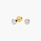 Pendientes redondos de oro 18K circonitas para bebé 4 mm