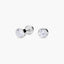 Pendientes redondos de oro blanco 18K circonitas para bebé 5 mm