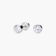 Pendientes redondos de oro blanco 18K circonitas para bebé 5 mm