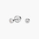 Pendientes redondos de oro blanco 18K circonitas para bebé 3 mm