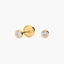 Pendientes redondos de oro 18K circonitas para bebé 3 mm