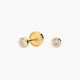 Pendientes redondos de oro 18K circonitas para bebé 3 mm