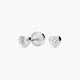 Pendientes corazón de oro blanco 18K circonitas para bebé 3 mm