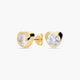 Pendientes corazón de oro 18K circonitas 6 mm