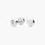 Pendientes corazón de oro blanco 18K circonitas para bebé 4 mm