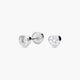 Pendientes corazón de oro blanco 18K circonitas para bebé 4 mm