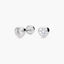 Pendientes corazón de oro blanco 18K circonitas para bebé 5 mm