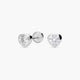 Pendientes corazón de oro blanco 18K circonitas para bebé 5 mm