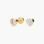 Pendientes corazón de oro 18K circonitas para bebé 5 mm