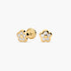 Pendientes margarita de oro 18K circonitas para bebé 5 mm